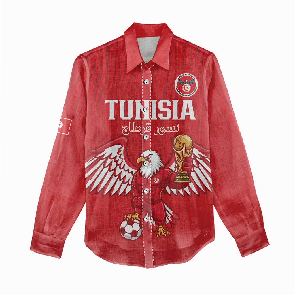 Custom Tunisia Football Women Casual Shirt Eagles of Carthage Rise - African Pride