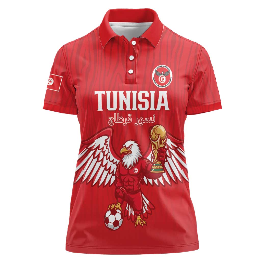 Custom Tunisia Football Women Polo Shirt Eagles of Carthage Rise LT15