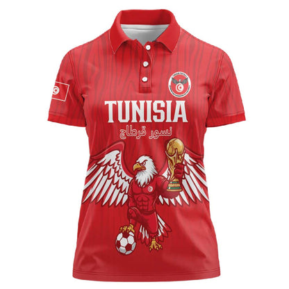 Custom Tunisia Football Women Polo Shirt Eagles of Carthage Rise LT15