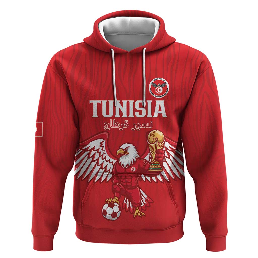 Custom Tunisia Football Zip Hoodie Eagles of Carthage Rise - African Pride