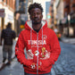 Custom Tunisia Football Zip Hoodie Eagles of Carthage Rise - African Pride