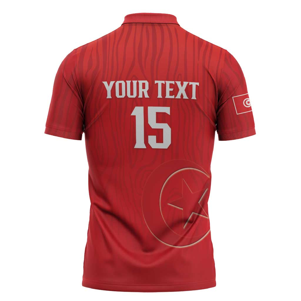 Custom Tunisia Football Zipper Polo Shirt Eagles of Carthage Rise - African Pride