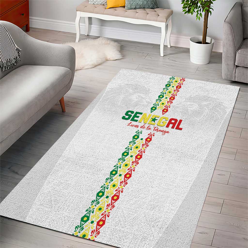 Senegal Football Area Rug Go Champions Lions de la Teranga - African Pride