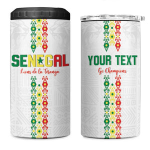 Custom Senegal Football 4 in 1 Can Cooler Tumbler Go Champions Lions de la Teranga - African Pride