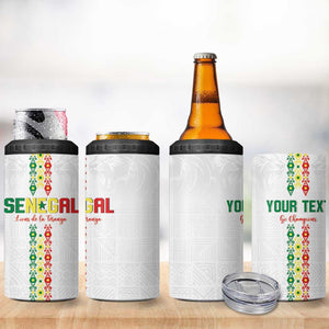 Custom Senegal Football 4 in 1 Can Cooler Tumbler Go Champions Lions de la Teranga - African Pride