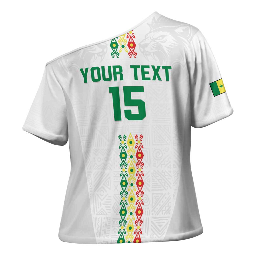 Custom Senegal Football Cross Shoulder Shirt Go Champions Lions de la Teranga - African Pride