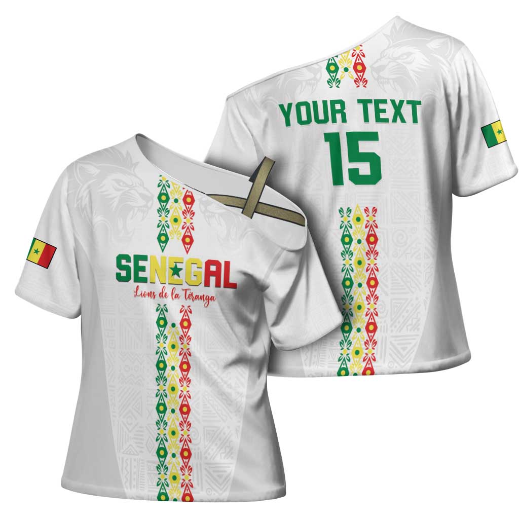 Custom Senegal Football Cross Shoulder Shirt Go Champions Lions de la Teranga - African Pride