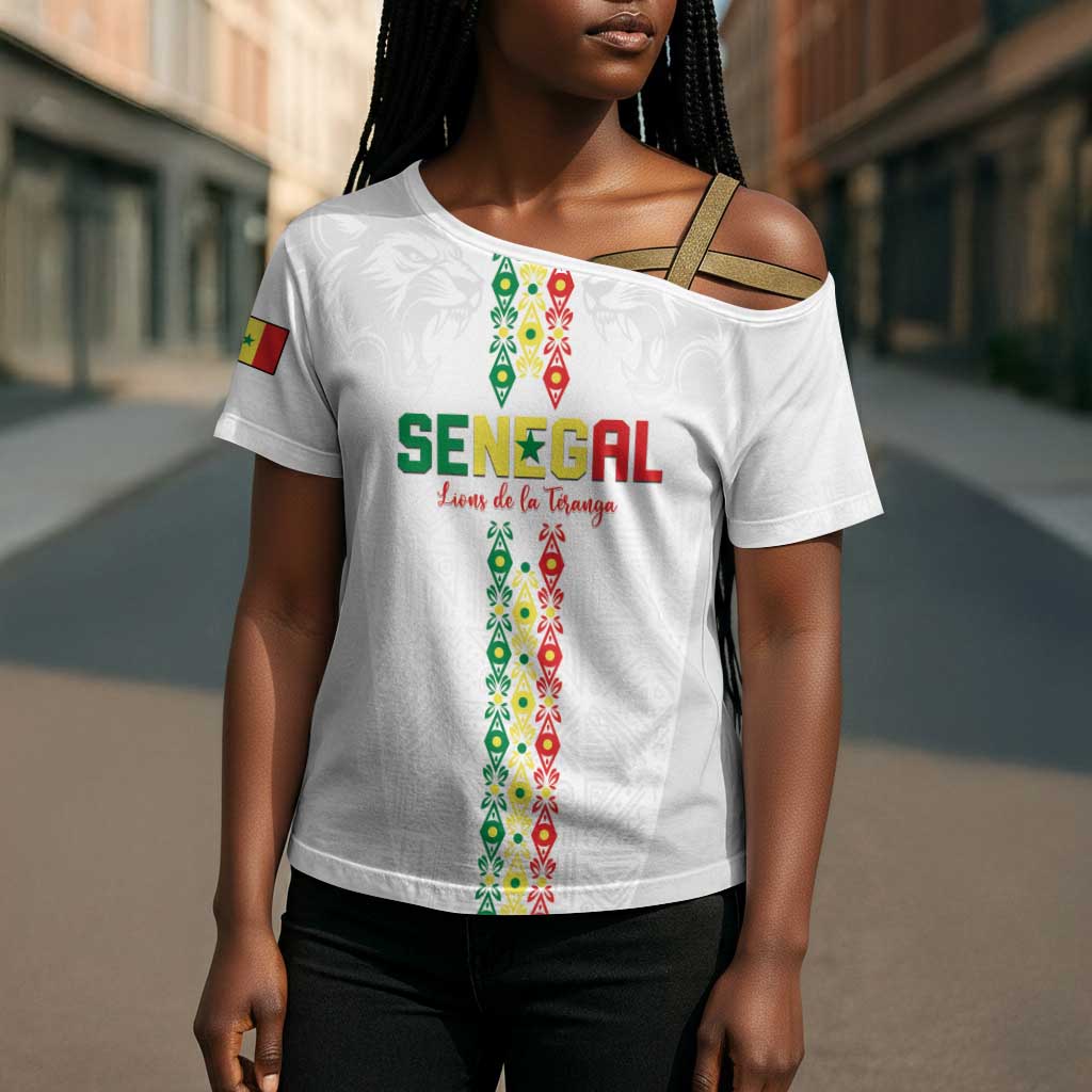 Custom Senegal Football Cross Shoulder Shirt Go Champions Lions de la Teranga - African Pride