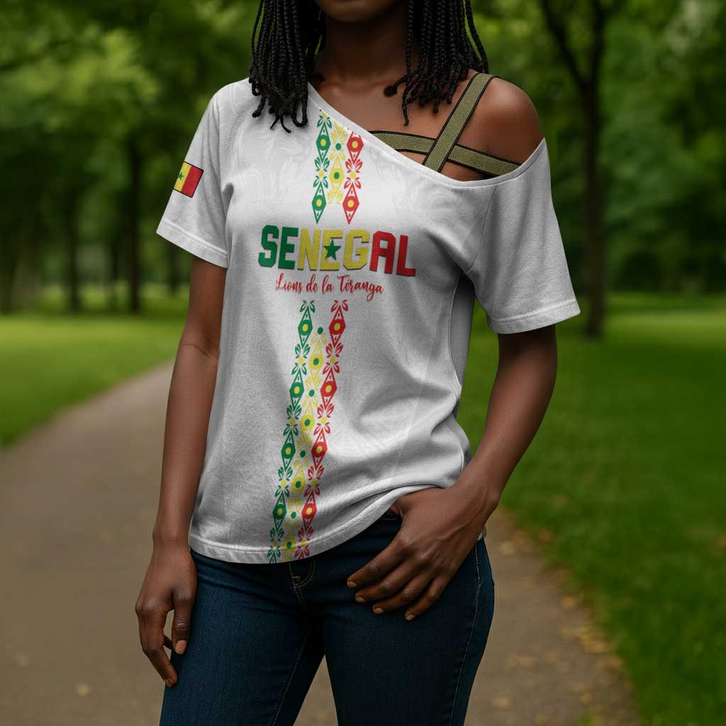 Custom Senegal Football Cross Shoulder Shirt Go Champions Lions de la Teranga - African Pride