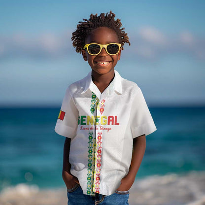 Custom Senegal Football Kid Hawaiian Shirt Go Champions Lions de la Teranga LT15