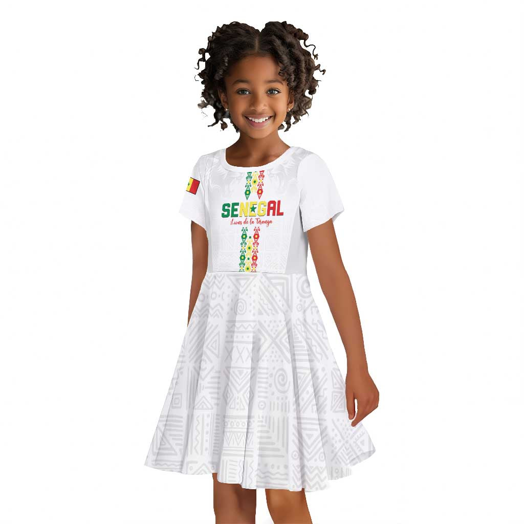 Custom Senegal Football Kid Short Sleeve Dress Go Champions Lions de la Teranga LT15