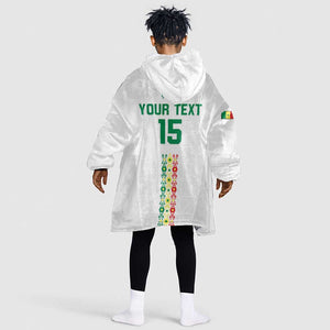 Custom Senegal Football Kid Wearable Blanket Hoodie Go Champions Lions de la Teranga - African Pride