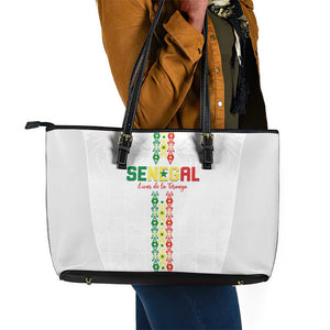 Senegal Football Leather Tote Bag Go Champions Lions de la Teranga - African Pride