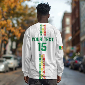 Custom Senegal Football Long Sleeve Shirt Go Champions Lions de la Teranga - African Pride