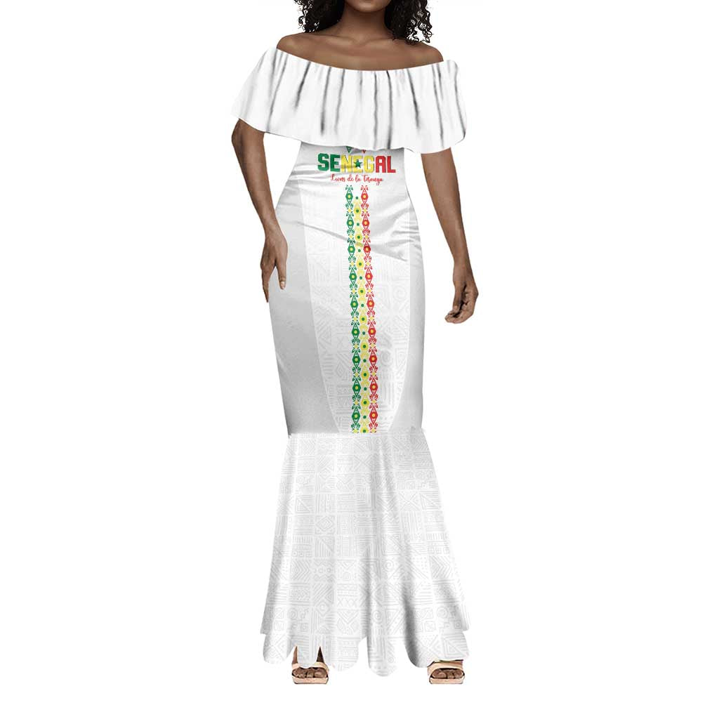 Custom Senegal Football Mermaid Dress Go Champions Lions de la Teranga - African Pride