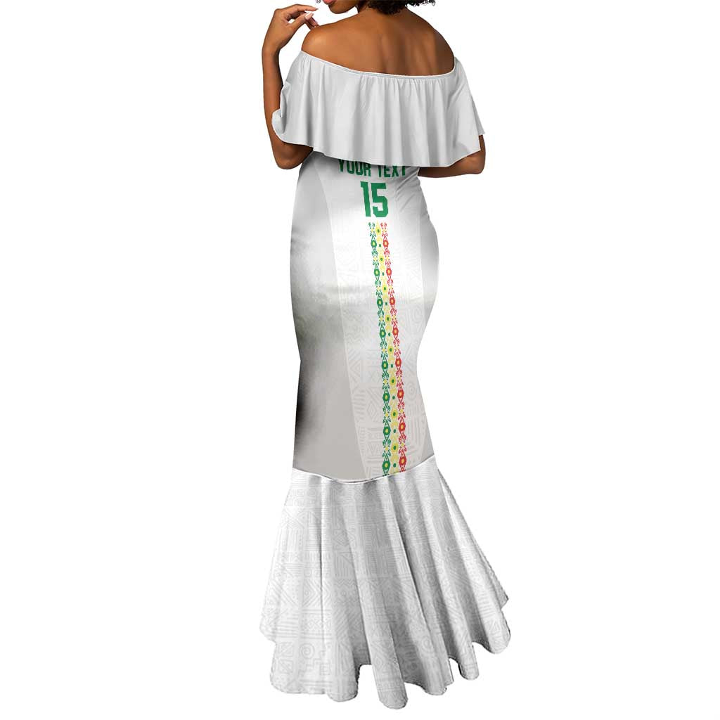 Custom Senegal Football Mermaid Dress Go Champions Lions de la Teranga - African Pride