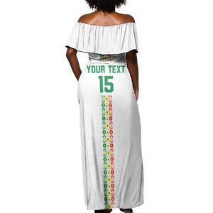 Custom Senegal Football Off Shoulder Maxi Dress Go Champions Lions de la Teranga - African Pride