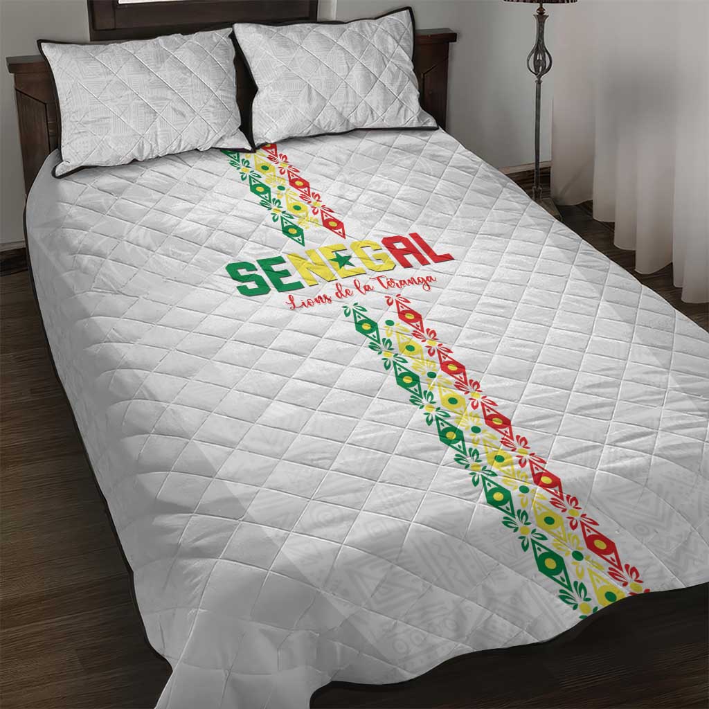 Senegal Football Quilt Bed Set Go Champions Lions de la Teranga - African Pride