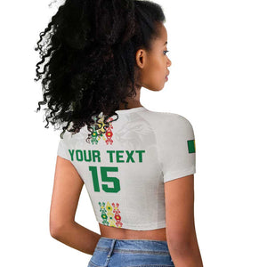 Custom Senegal Football Raglan Cropped T shirt Go Champions Lions de la Teranga LT15