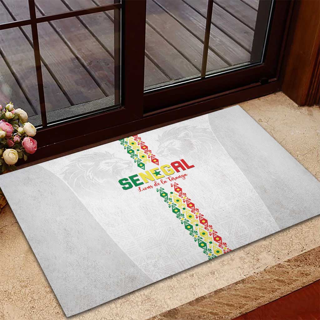 Senegal Football Rubber Doormat Go Champions Lions de la Teranga - African Pride