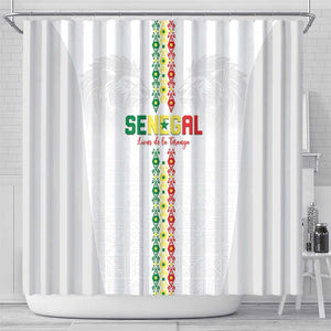 Senegal Football Shower Curtain Go Champions Lions de la Teranga - African Pride