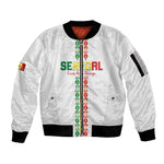 Custom Senegal Football Sleeve Zip Bomber Jacket Go Champions Lions de la Teranga - African Pride