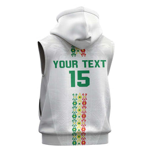 Custom Senegal Football Sleeveless Hoodie Go Champions Lions de la Teranga - African Pride