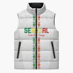 Custom Senegal Football Sleeveless Puffer Jacket Go Champions Lions de la Teranga - African Pride