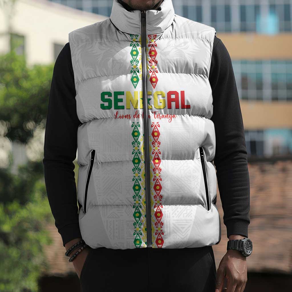 Custom Senegal Football Sleeveless Puffer Jacket Go Champions Lions de la Teranga - African Pride