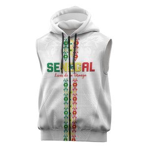 Custom Senegal Football Sleeveless Zip Hoodie Go Champions Lions de la Teranga - African Pride