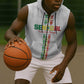 Custom Senegal Football Sleeveless Zip Hoodie Go Champions Lions de la Teranga - African Pride