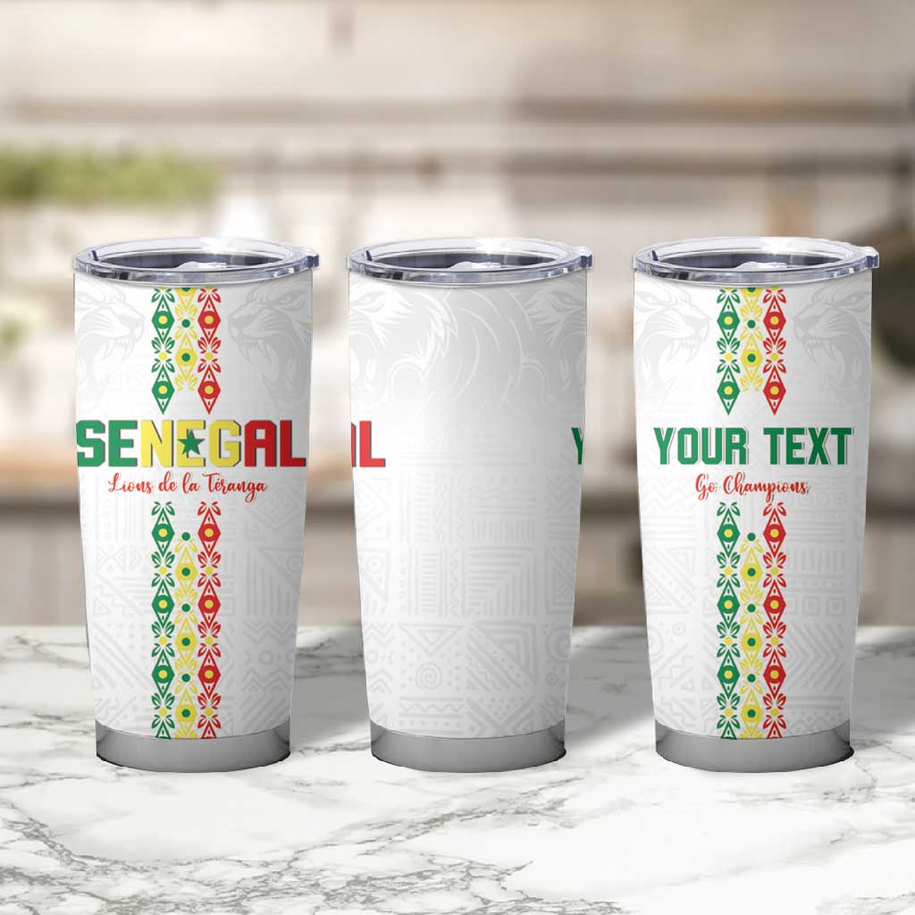 Custom Senegal Football Tumbler Cup Go Champions Lions de la Teranga - African Pride