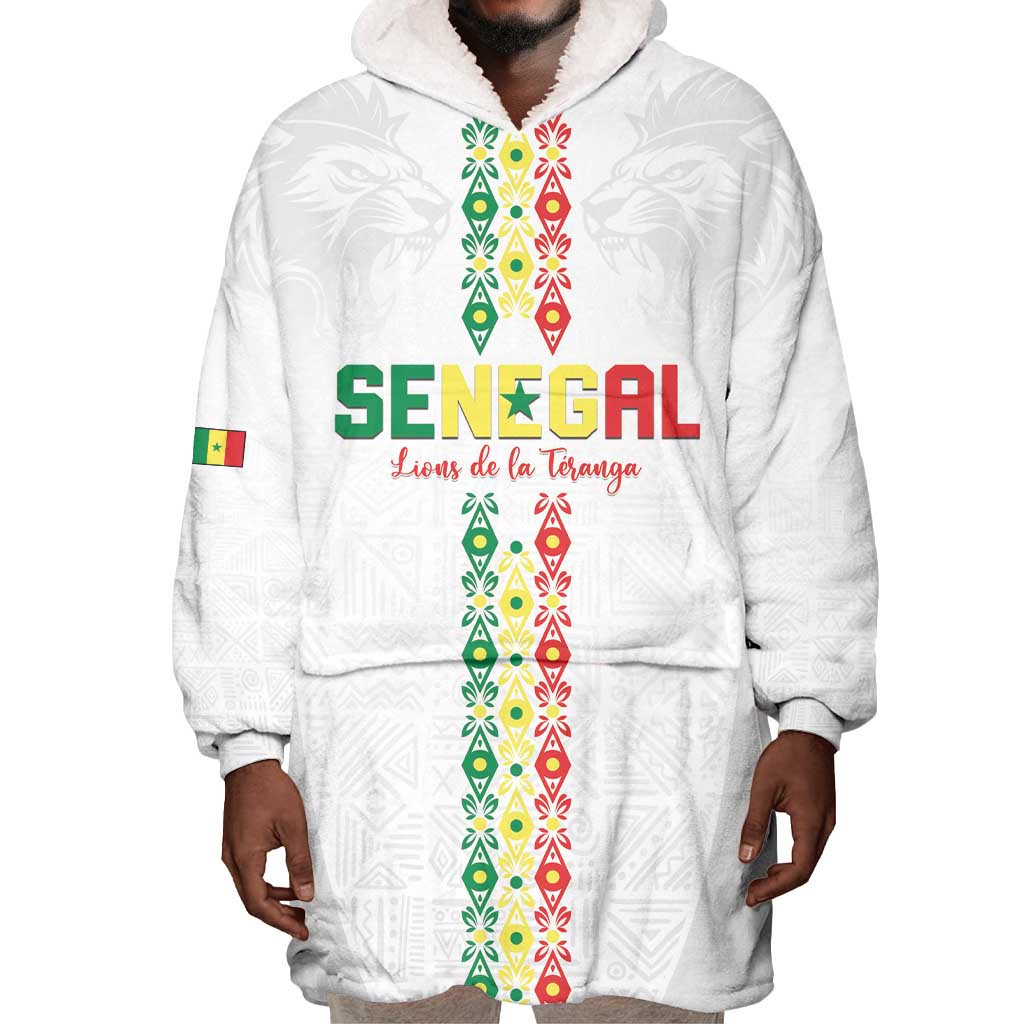 Custom Senegal Football Wearable Blanket Hoodie Go Champions Lions de la Teranga - African Pride