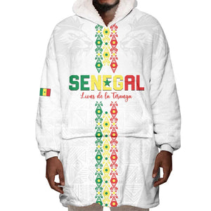 Custom Senegal Football Wearable Blanket Hoodie Go Champions Lions de la Teranga - African Pride