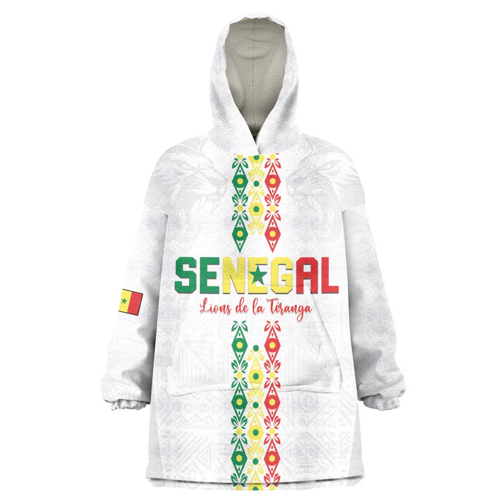 Custom Senegal Football Wearable Blanket Hoodie Go Champions Lions de la Teranga - African Pride