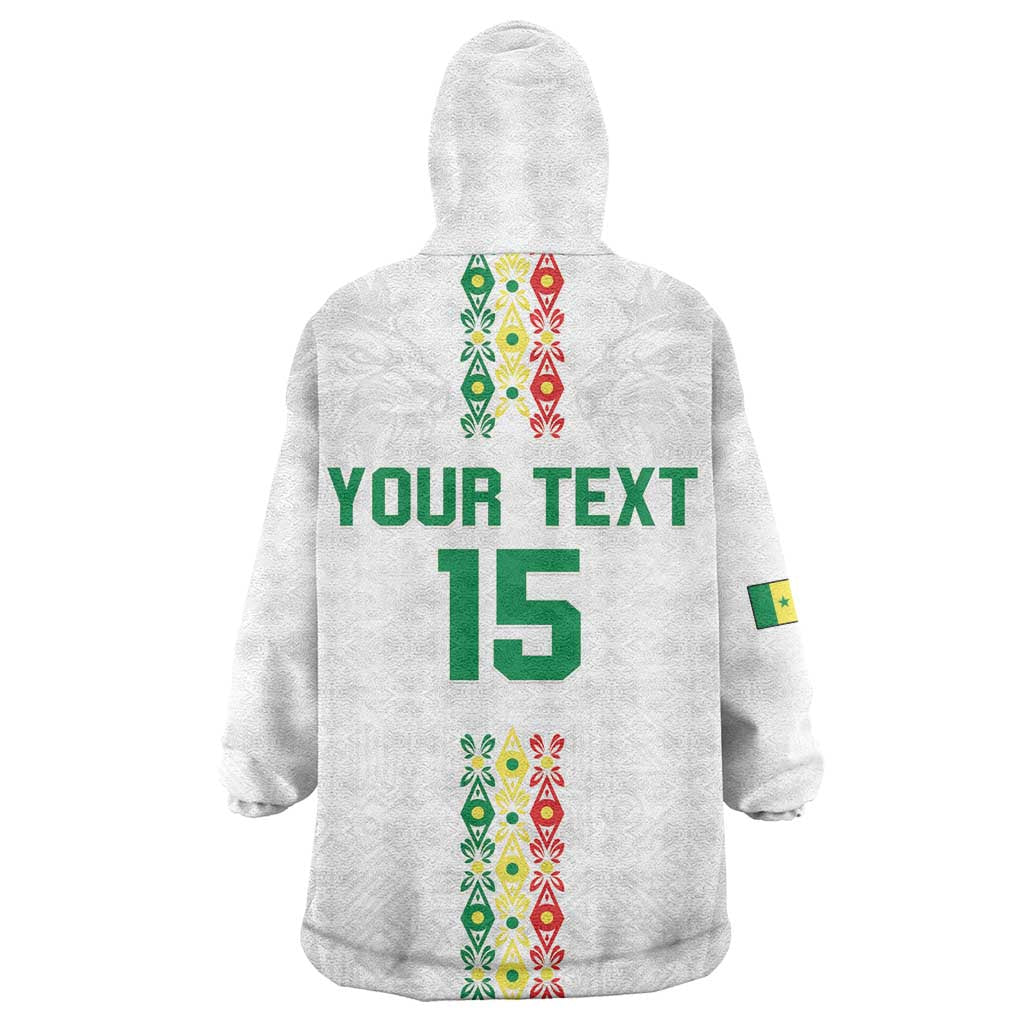 Custom Senegal Football Wearable Blanket Hoodie Go Champions Lions de la Teranga - African Pride