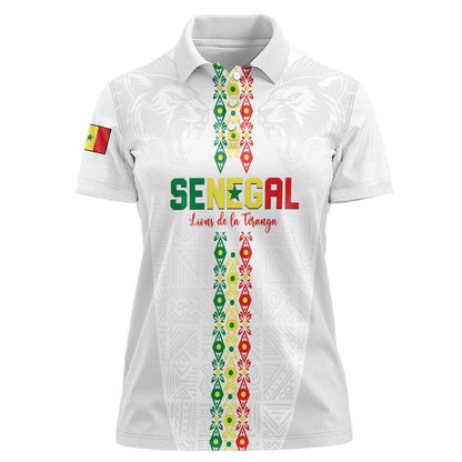 Custom Senegal Football Women Polo Shirt Go Champions Lions de la Teranga LT15