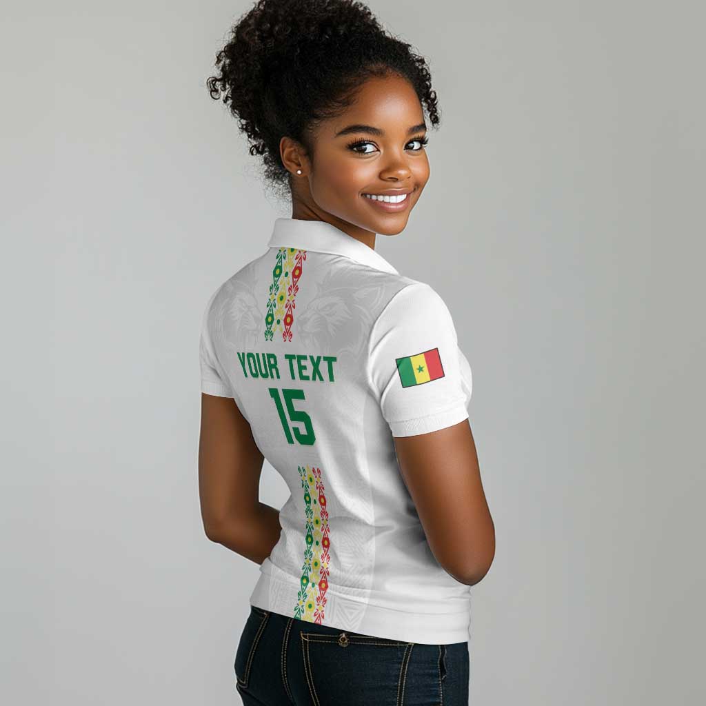 Custom Senegal Football Women Polo Shirt Go Champions Lions de la Teranga LT15