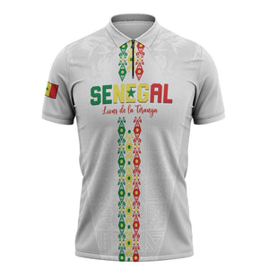 Custom Senegal Football Zipper Polo Shirt Go Champions Lions de la Teranga - African Pride