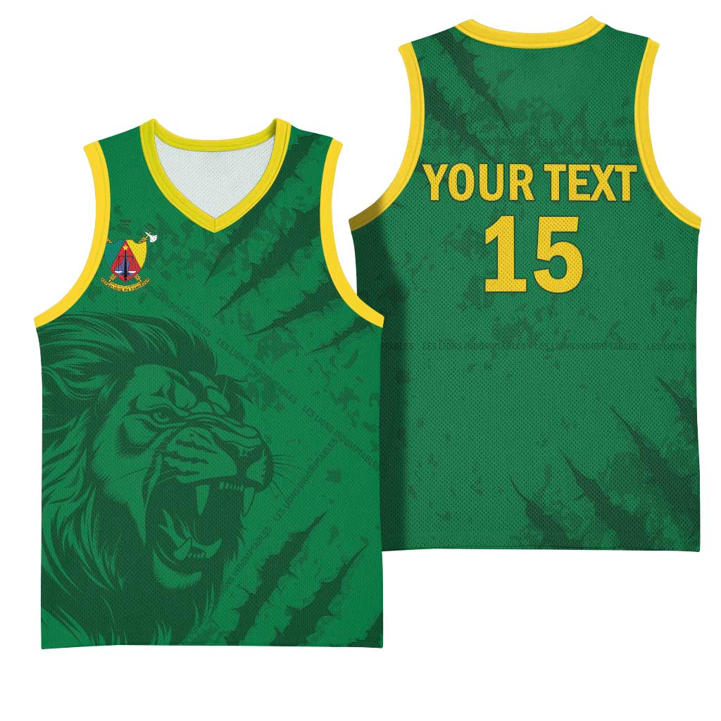 Custom Cameroon Football Basketball Jersey Go Les Lions Indomptables Go - African Pride
