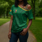 Custom Cameroon Football Cross Shoulder Shirt Go Les Lions Indomptables Go - African Pride