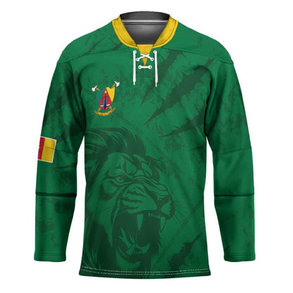Custom Cameroon Football Hockey Jersey Go Les Lions Indomptables Go - African Pride