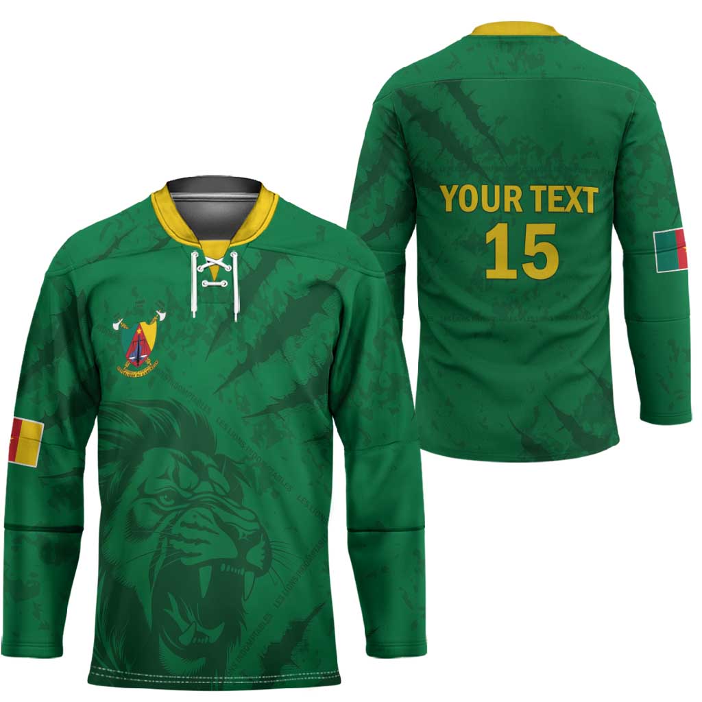 Custom Cameroon Football Hockey Jersey Go Les Lions Indomptables Go - African Pride