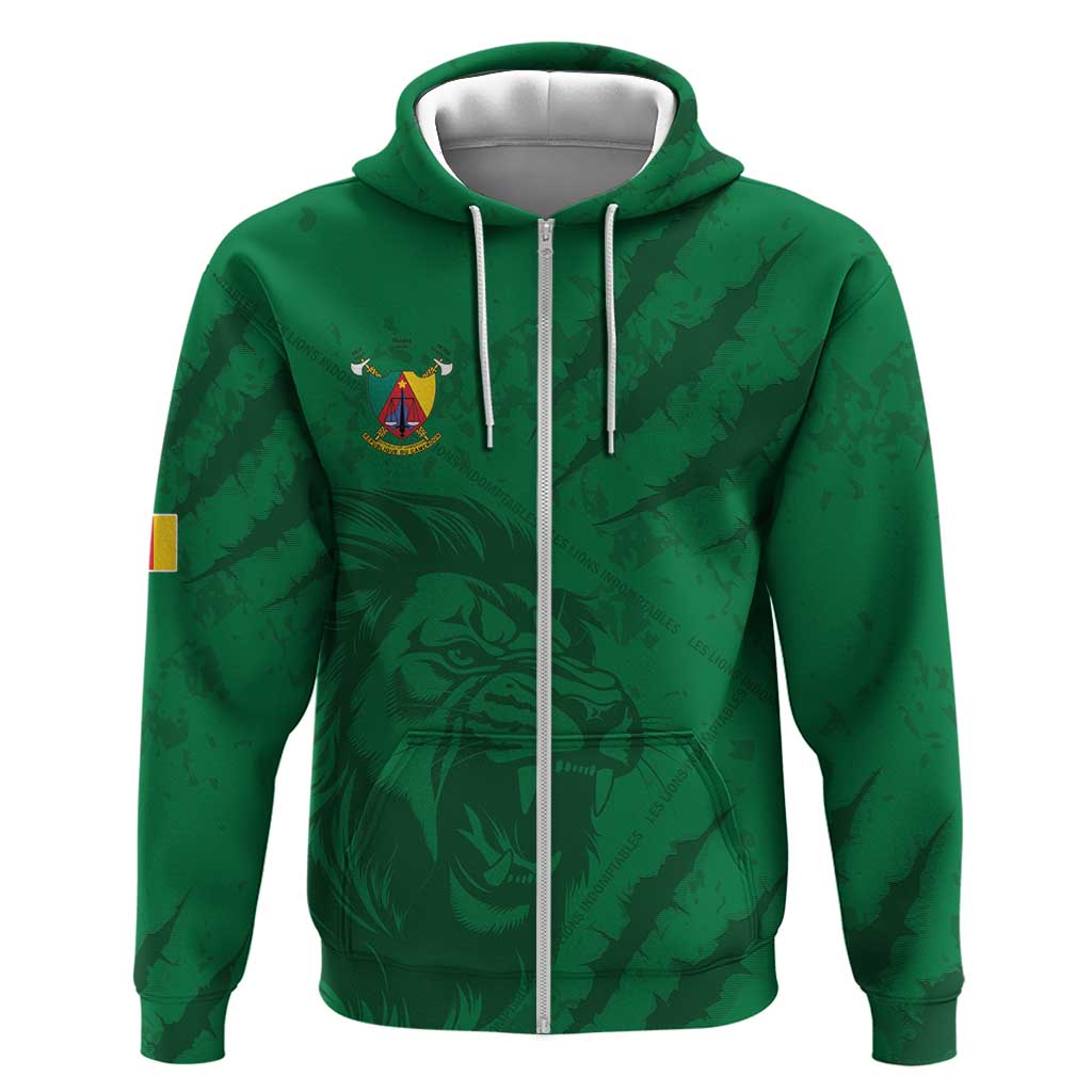 Custom Cameroon Football Hoodie Go Les Lions Indomptables Go - African Pride