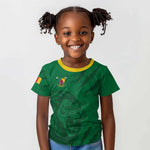 Custom Cameroon Football Kid T shirt Go Les Lions Indomptables Go LT15