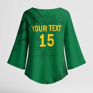 Custom Cameroon Football Kimono Sleeve Blouse Go Les Lions Indomptables Go - African Pride