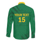 Custom Cameroon Football Long Sleeve Button Shirt Go Les Lions Indomptables Go - African Pride