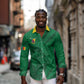 Custom Cameroon Football Long Sleeve Button Shirt Go Les Lions Indomptables Go - African Pride