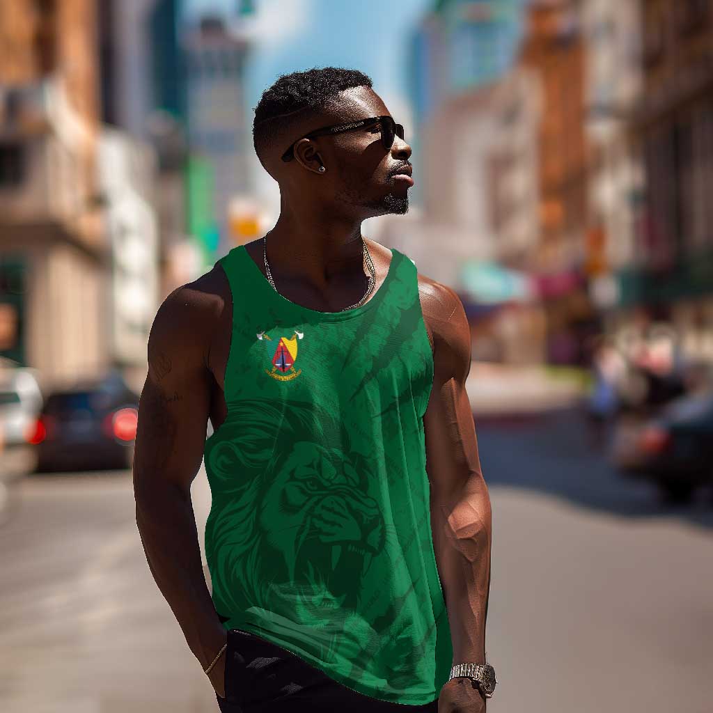 Custom Cameroon Football Men Tank Top Go Les Lions Indomptables Go - African Pride