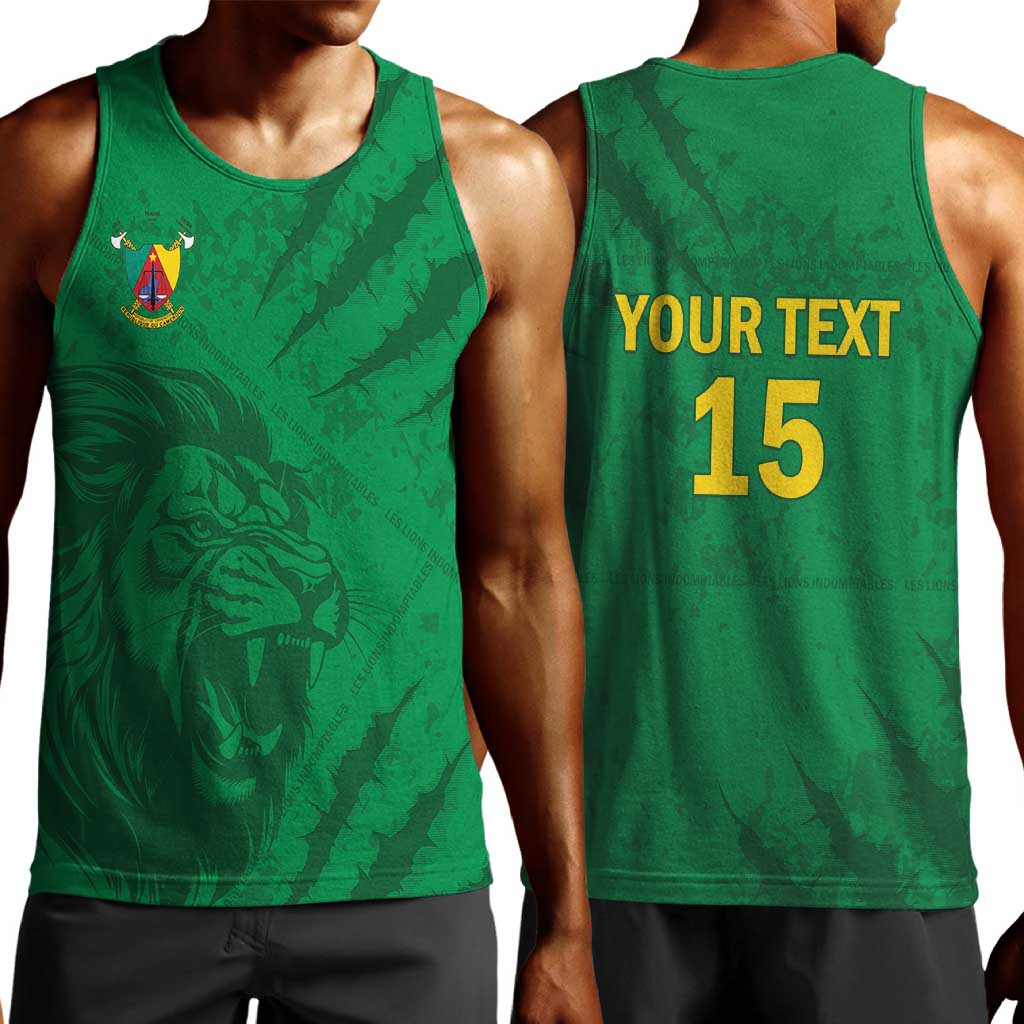 Custom Cameroon Football Men Tank Top Go Les Lions Indomptables Go - African Pride